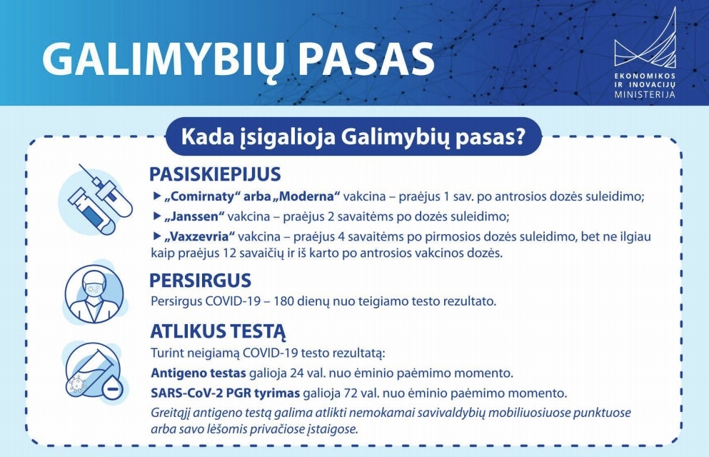 Galimybių pasui gauti mobiliuosiuose punktuose nemokamai atliekami tik greitieji antigeno testai