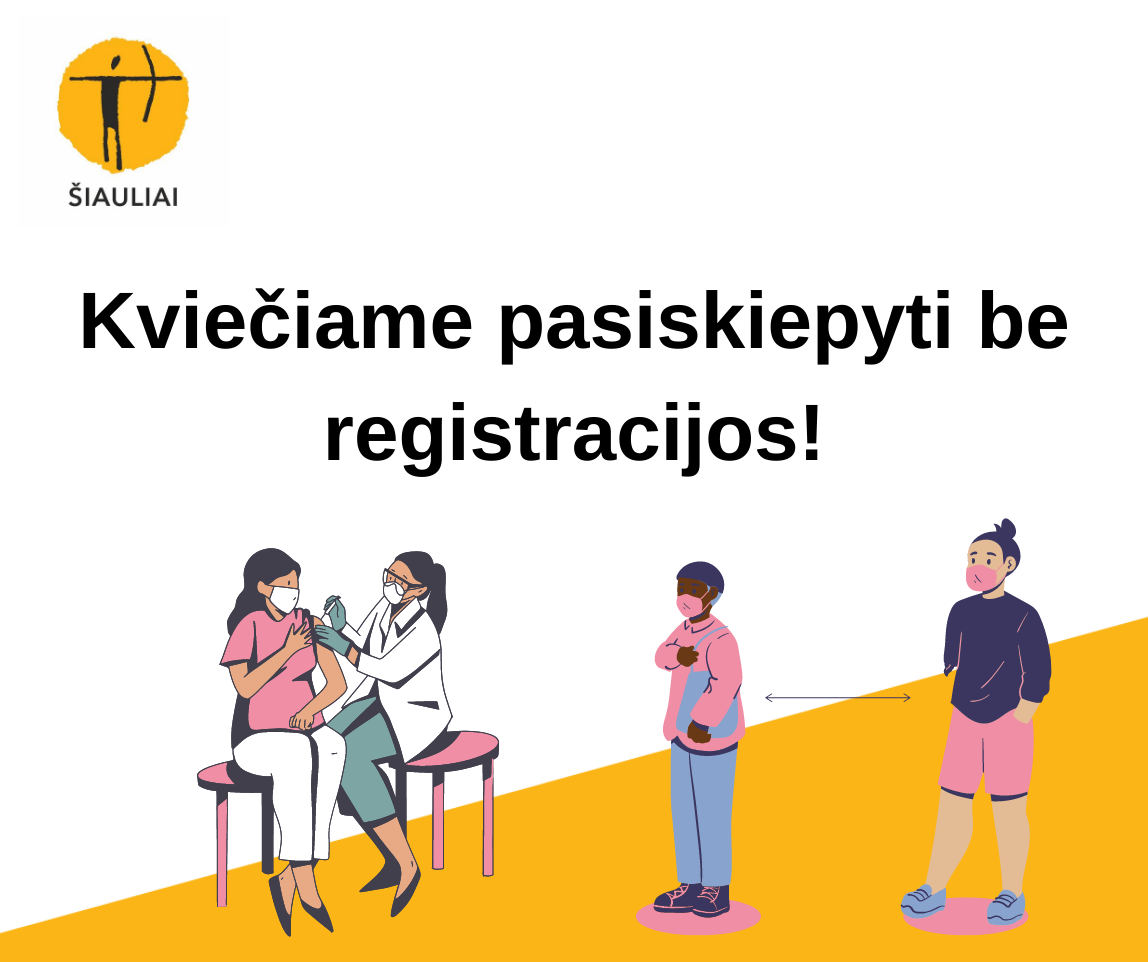 Skiepijimo be išankstinės registracijos rugsėjo 20 - 25 dienomis tvarkaraštis