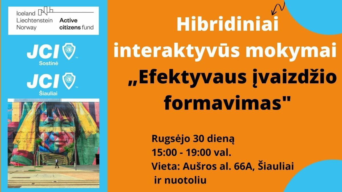 JCI Šiauliai kviečia dalyvauti hibridiniuose interaktyviuose mokymuose „Efektyvus įvaizdžio formavimas”