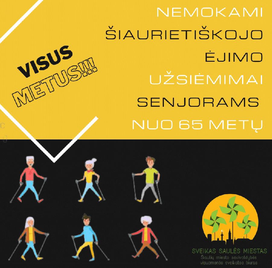 Senjorų dėmesiui - kviečiame į nemokamus šiaurietiškojo ėjimo užsiėmimus!