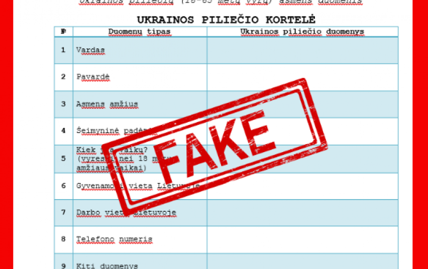 Migracijos departamento vardu prisidengę sukčiai bando rinkti duomenis apie Ukrainos karo pabėgėlius