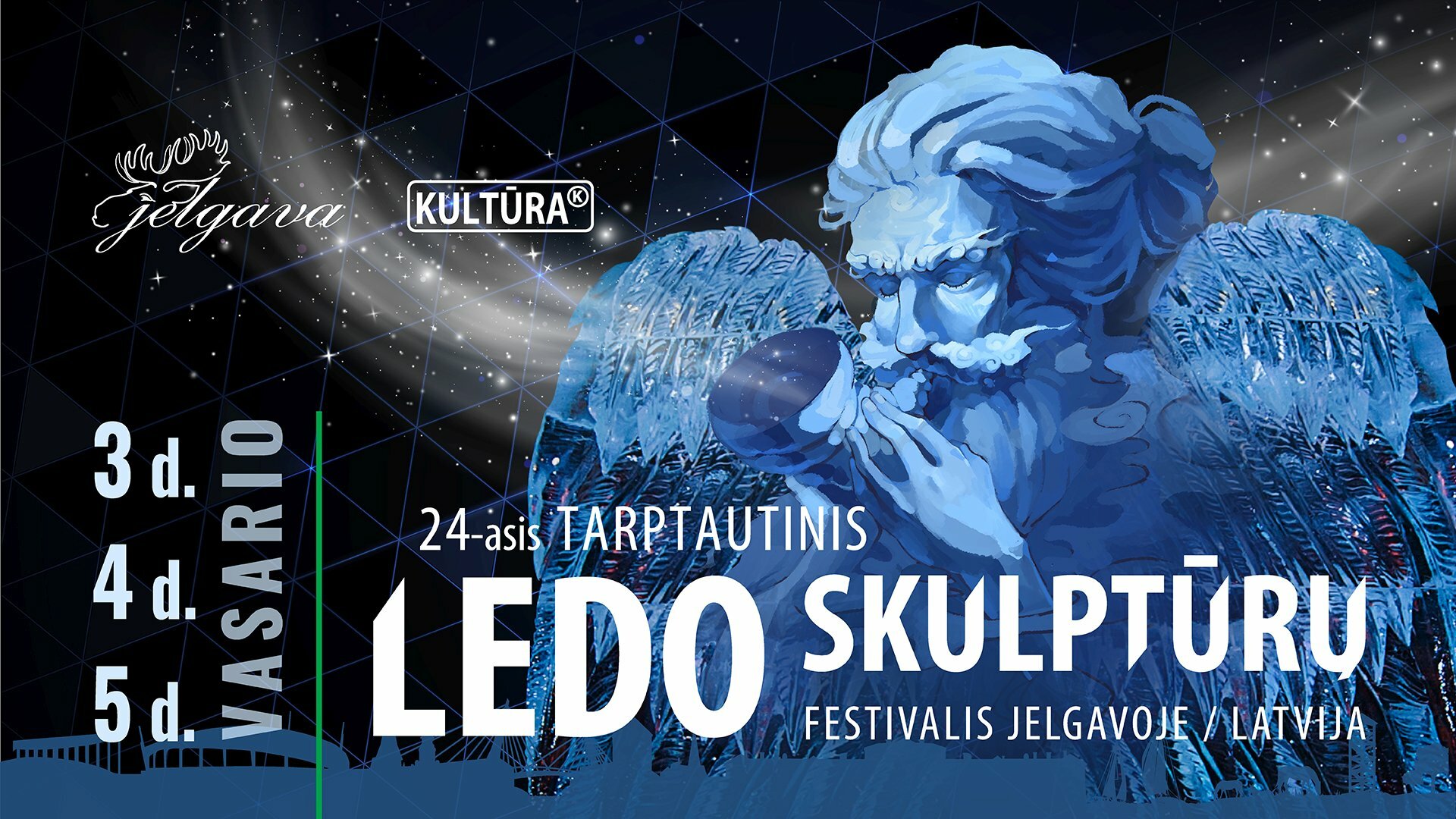 Skulptoriai iš 12 šalių demonstruos savo meistriškumą ledo skulptūrų festivalyje Jelgavoje