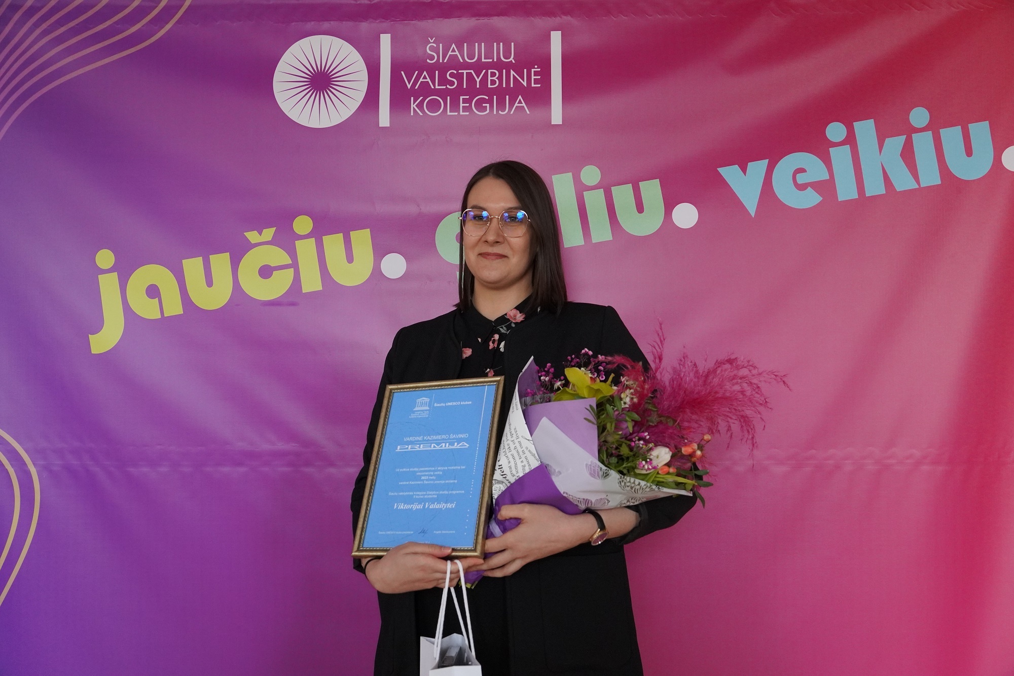 Šiaulių valstybinės kolegijos studentei – vardinė UNESCO premija