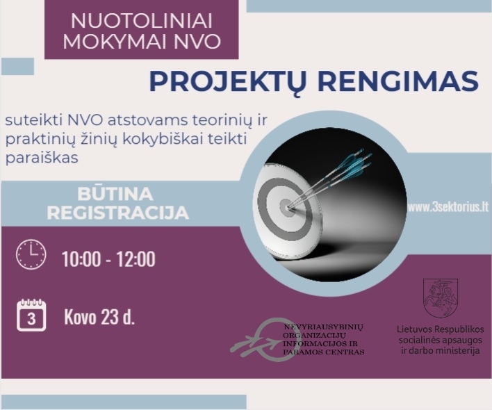 Mokymai nevyriausybinėms organizacijoms apie projektų rašymą
