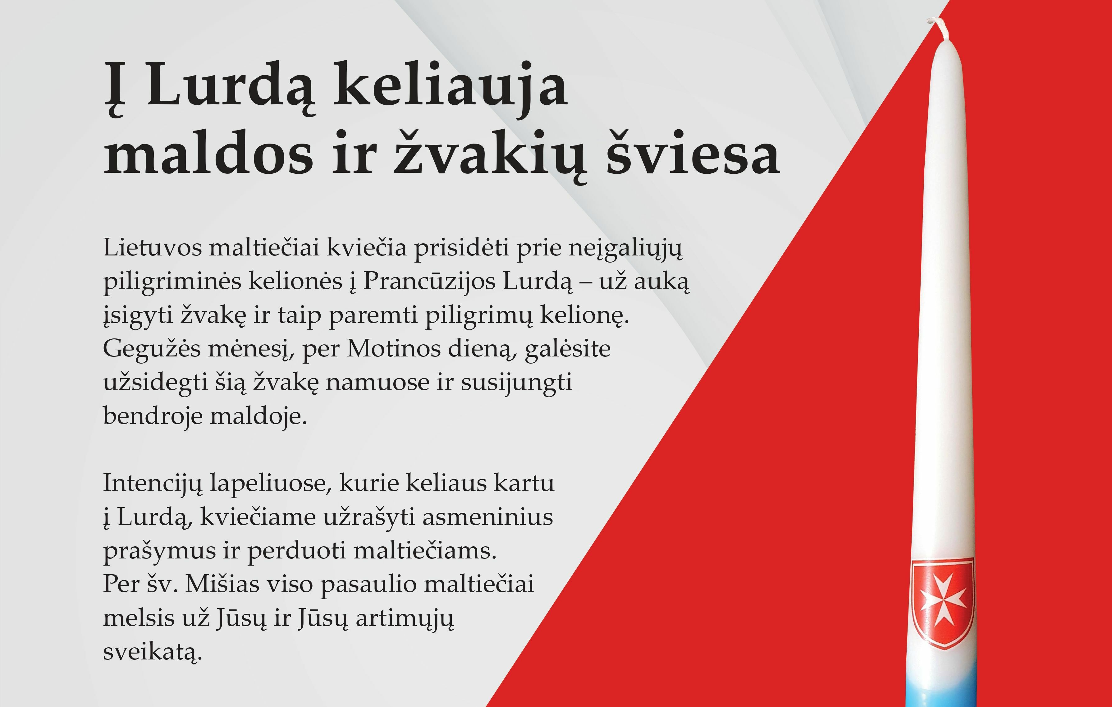 Į Lurdą keliauja maldos ir žvakių šviesa