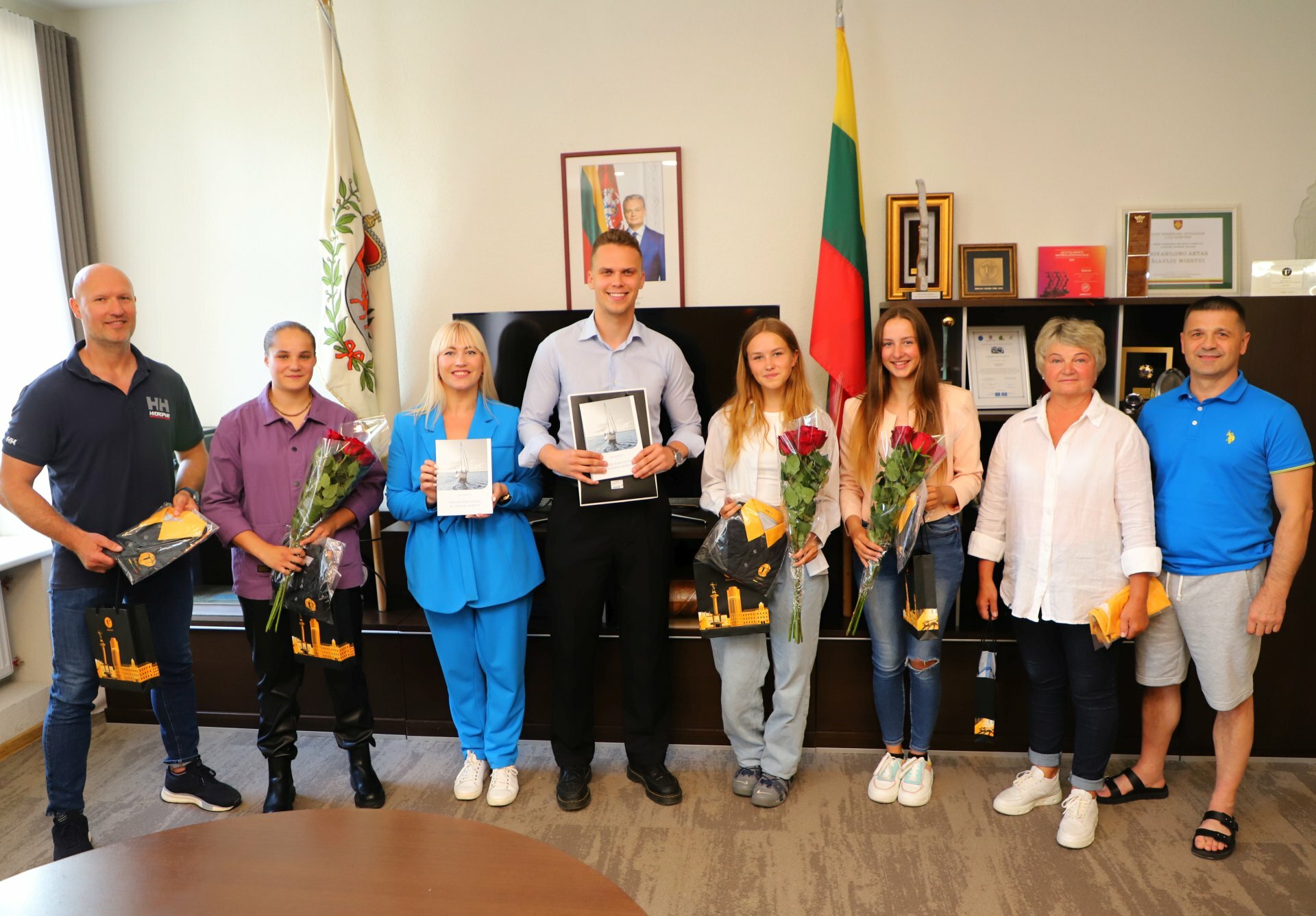 Pasveikintos sportininkės, iškovojusios medalius Europos ir pasaulio čempionatuose