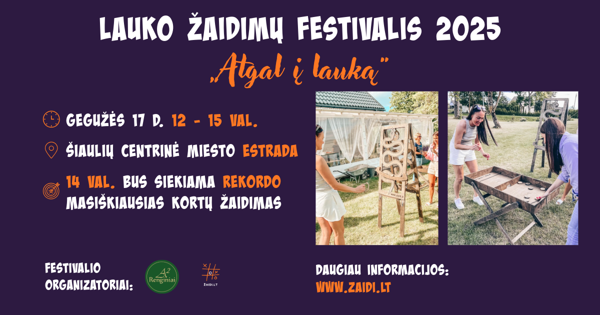 Šiauliuose – pirmasis lauko žaidimų festivalis