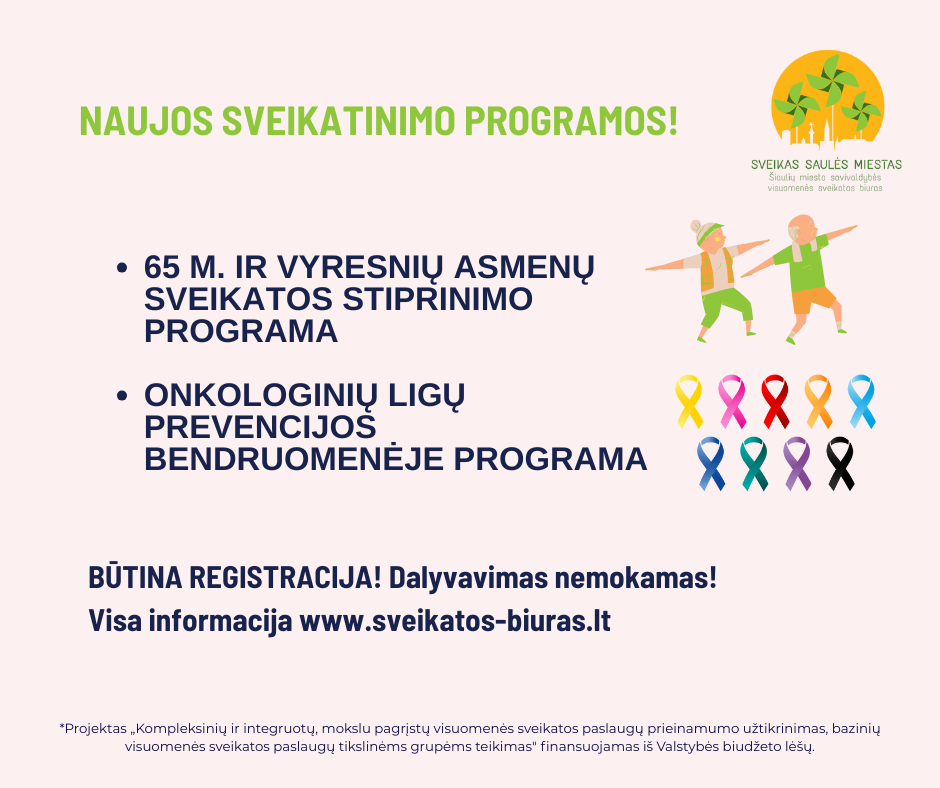 Visuomenės sveikatos biuras kviečia į naujas...