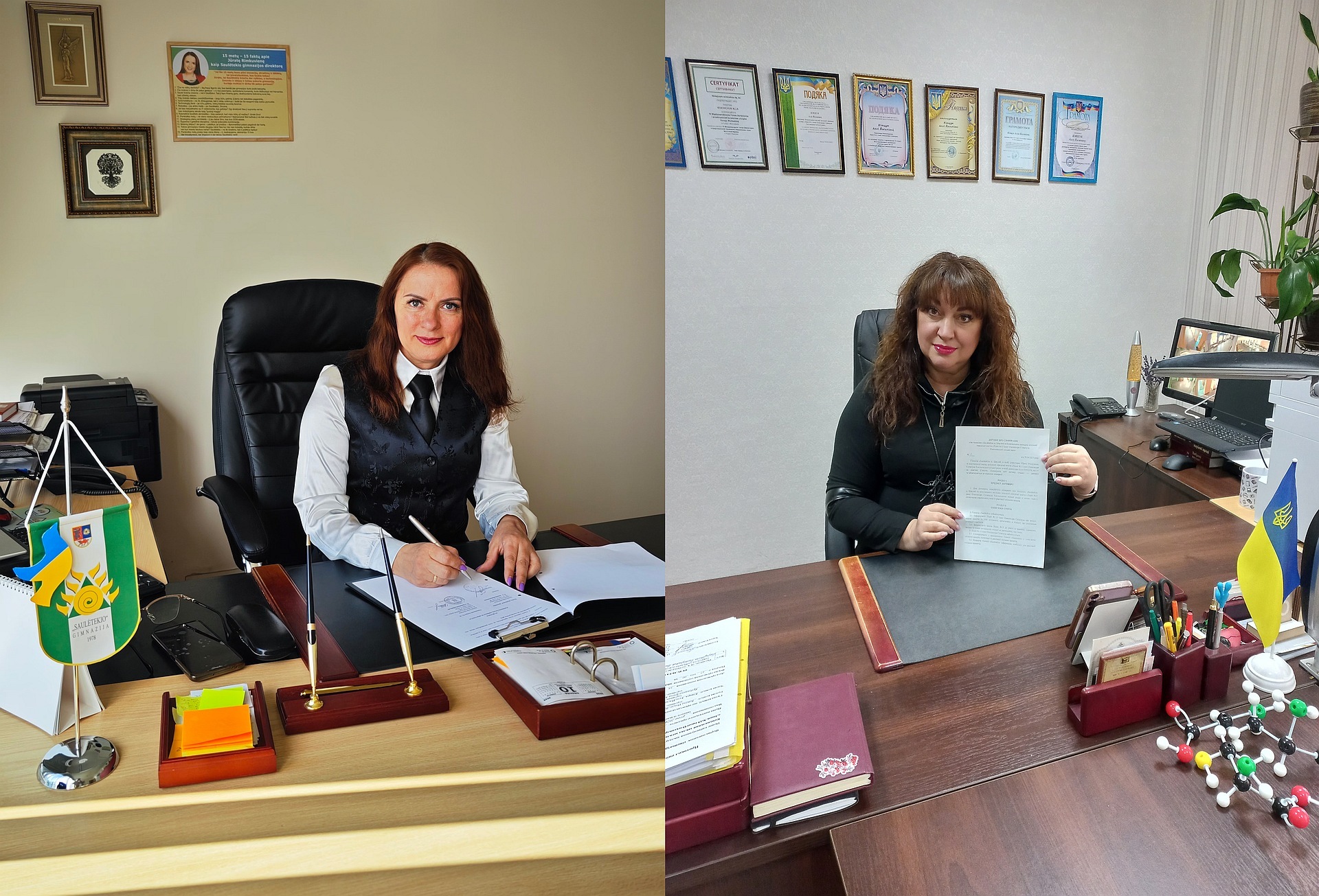 „Saulėtekio“ gimnazija stiprina tarptautinį bendradarbiavimą su Ukrainos Chmelnyckio licėjumi