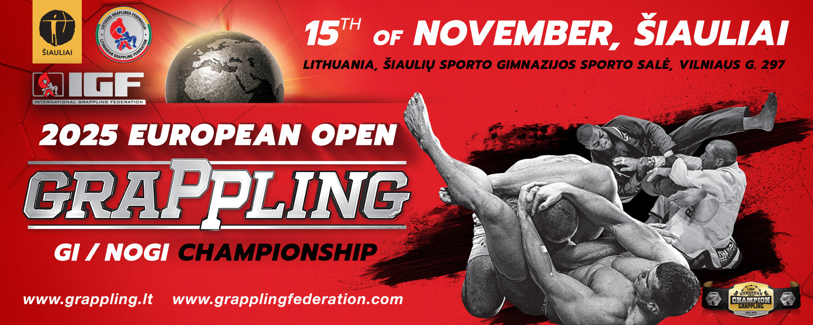 Šiauliuose – Europos IGF graplingo čempionatas: ar pavyks lietuviams apginti čempionų diržus?