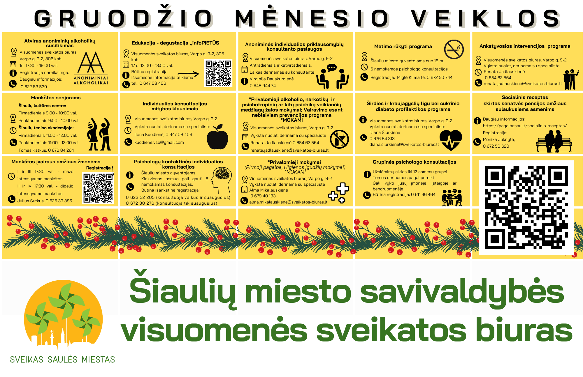 Visuomenės sveikatos biuro gruodžio mėnesio...