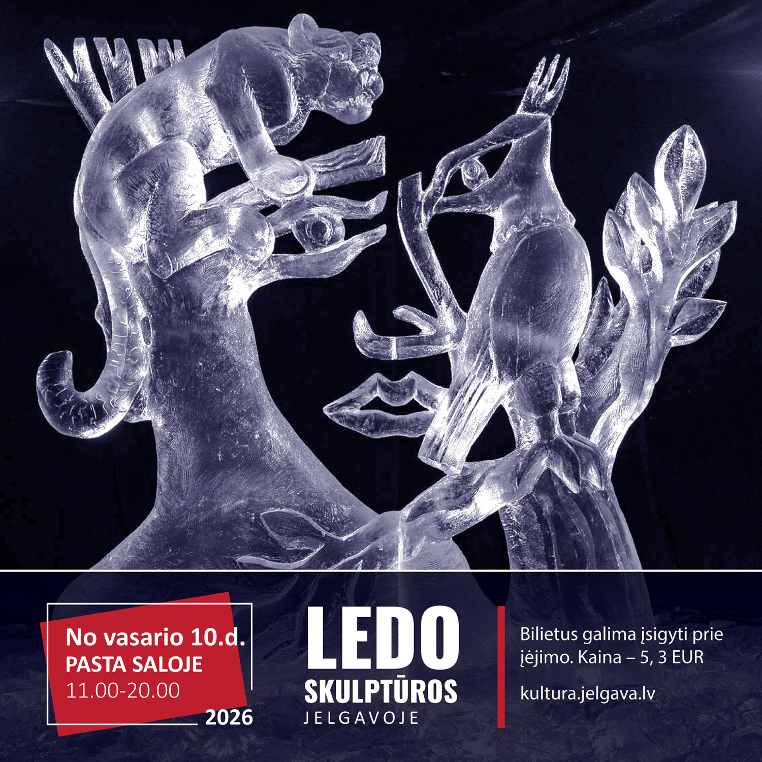 Ledo skulptūros Jelavoje galima apžiūrėti ir po...