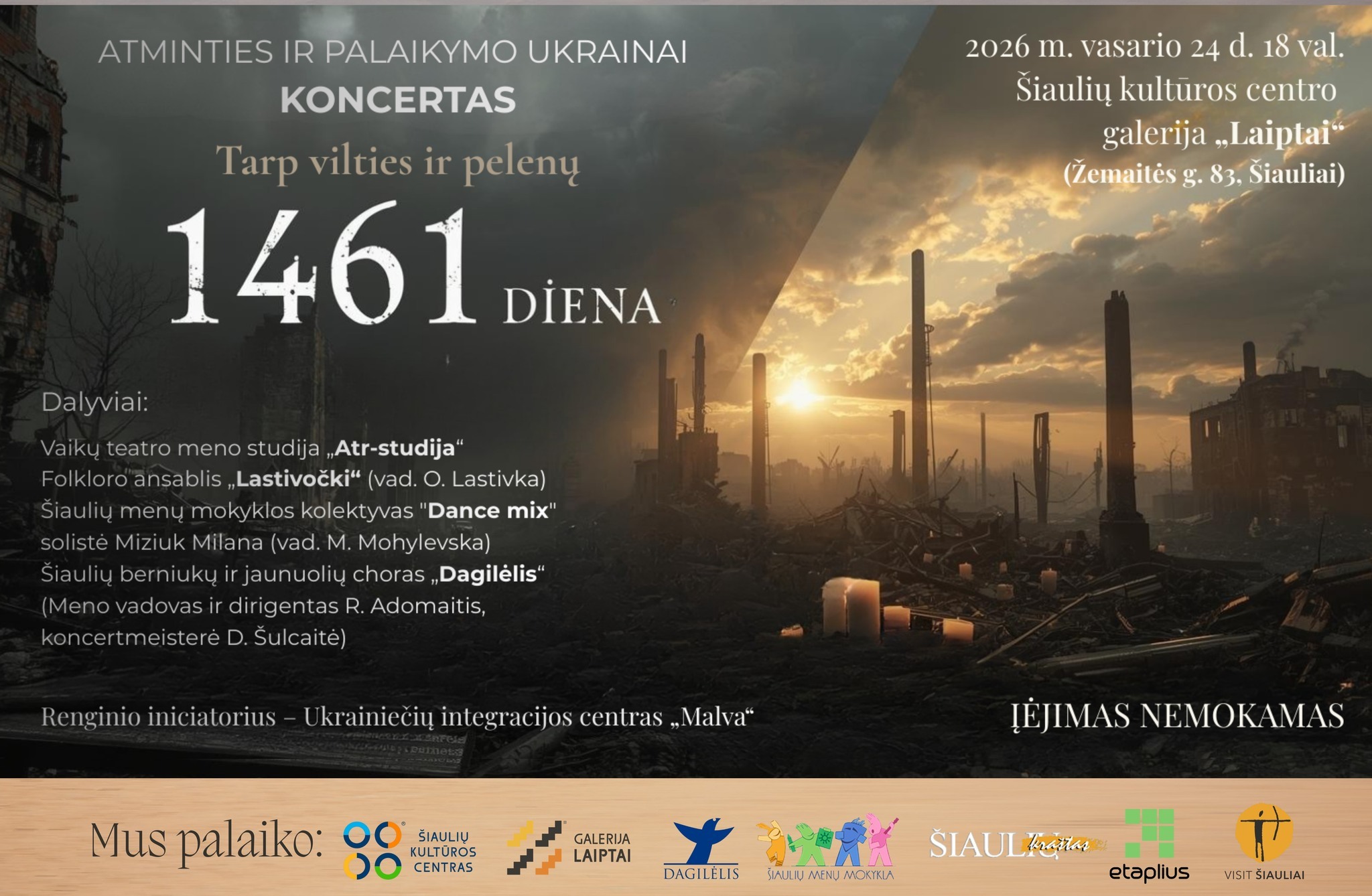 Koncertas „1461 diena: tarp vilties ir pelenų“