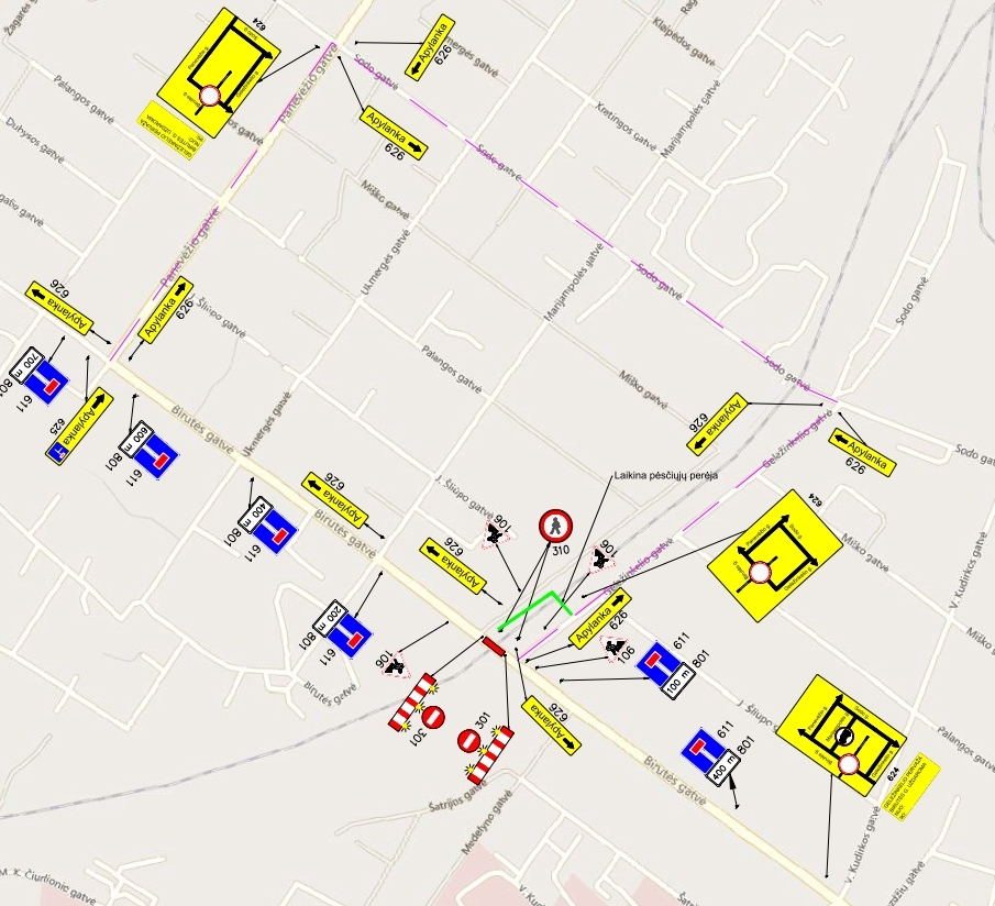 Remontui bus uždaroma pervaža Birutės gatvėje