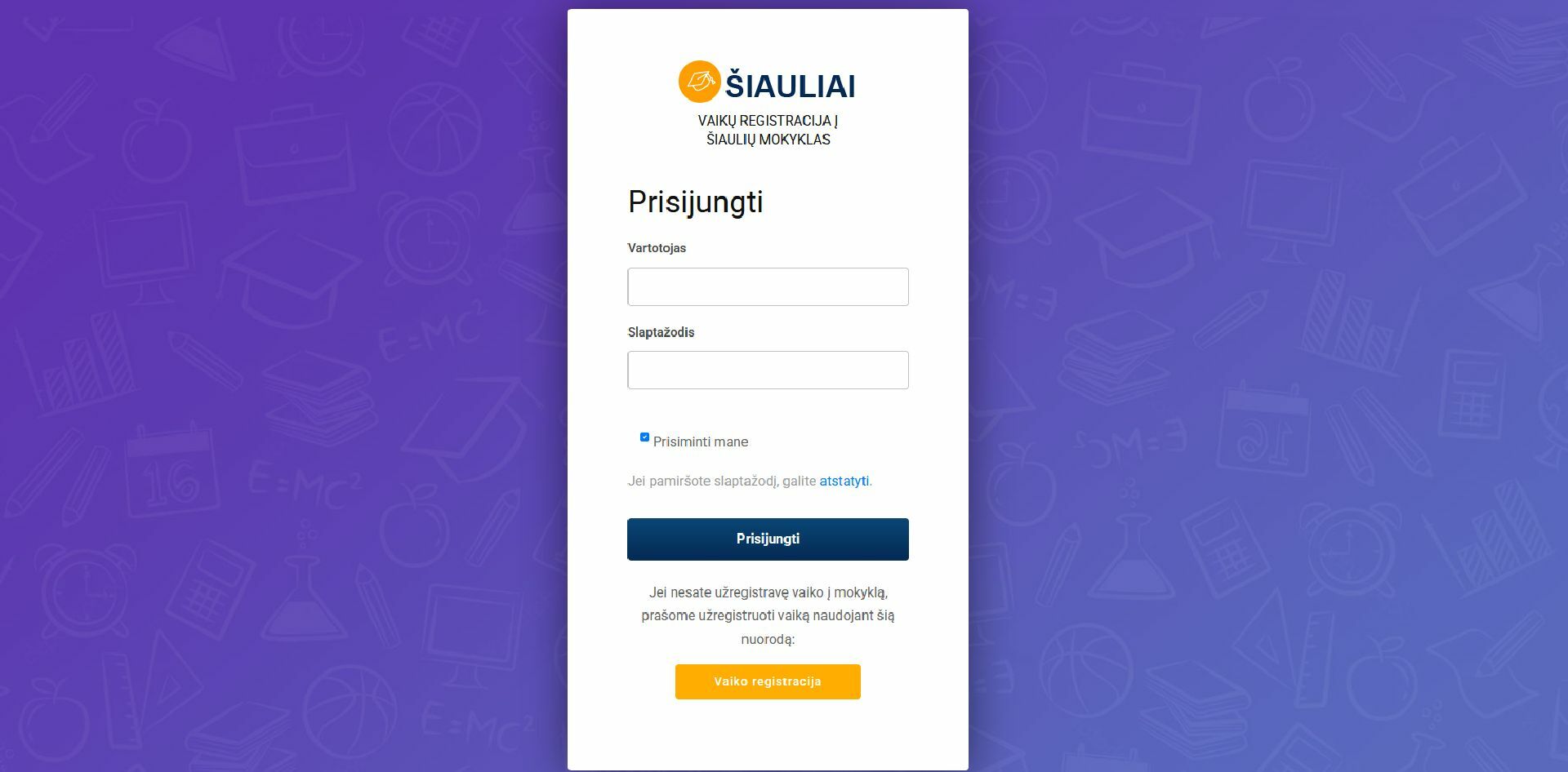 Pagrindinis priėmimas į mokyklas