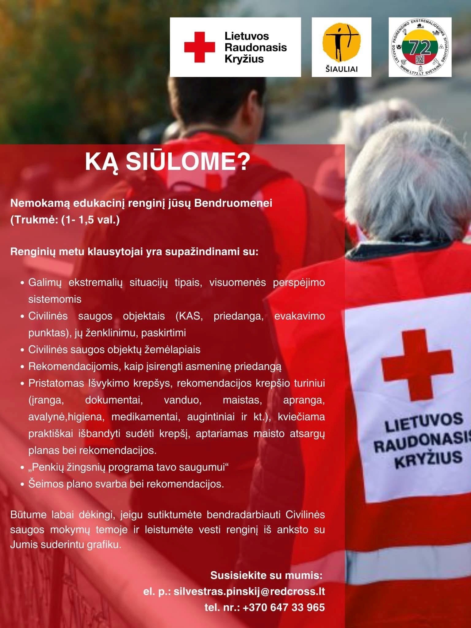 Raudonasis Kryžius kviečia dalyvauti civilinės...