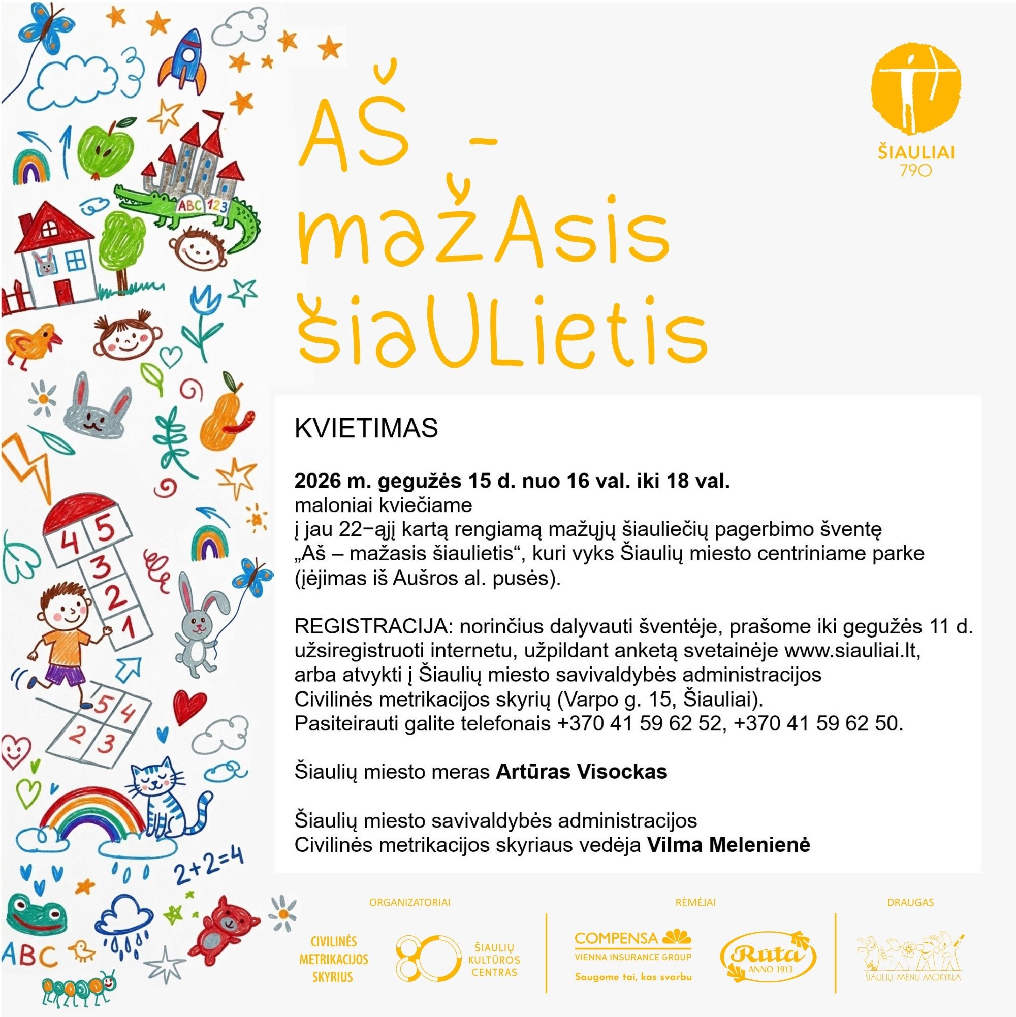 Kviečiame registruotis į šventę „Aš - mažasis...