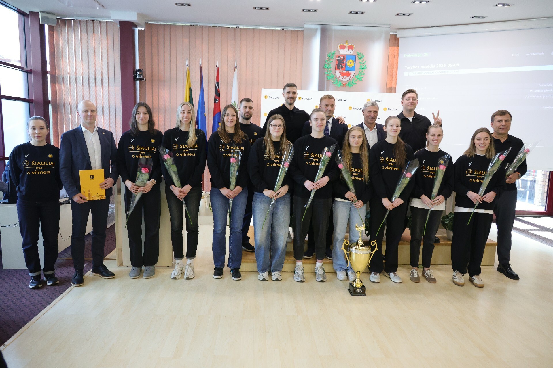 Pagerbta Šiaulių moterų krepšinio komanda