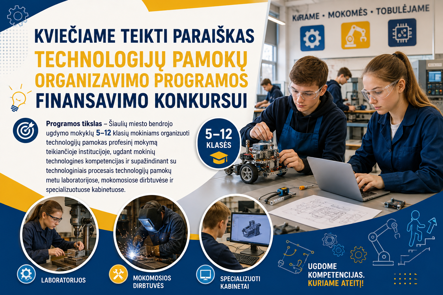 Kviečiame teikti paraiškas technologijų pamokų...