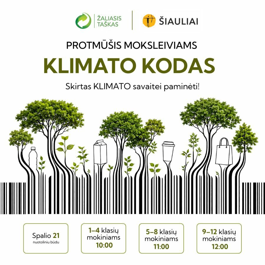 Kviečiame dalyvauti nemokamame aplinkosauginiame protmūšyje „Klimato kodas“