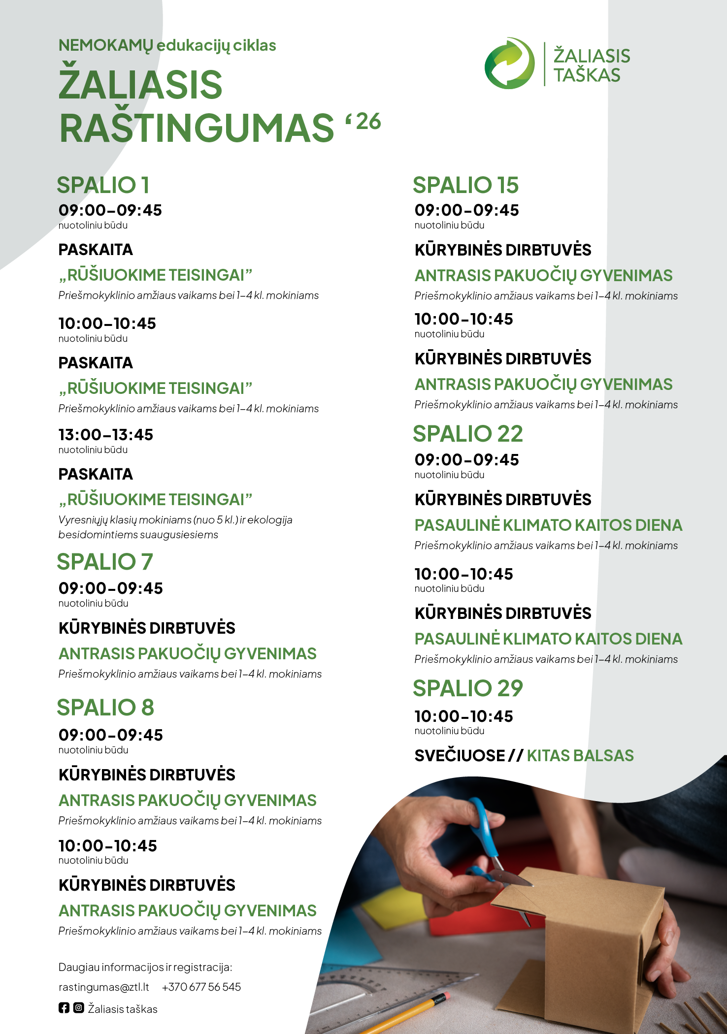 Nemokamas edukacijų ciklas - Žaliasis raštingumas SPALIS
